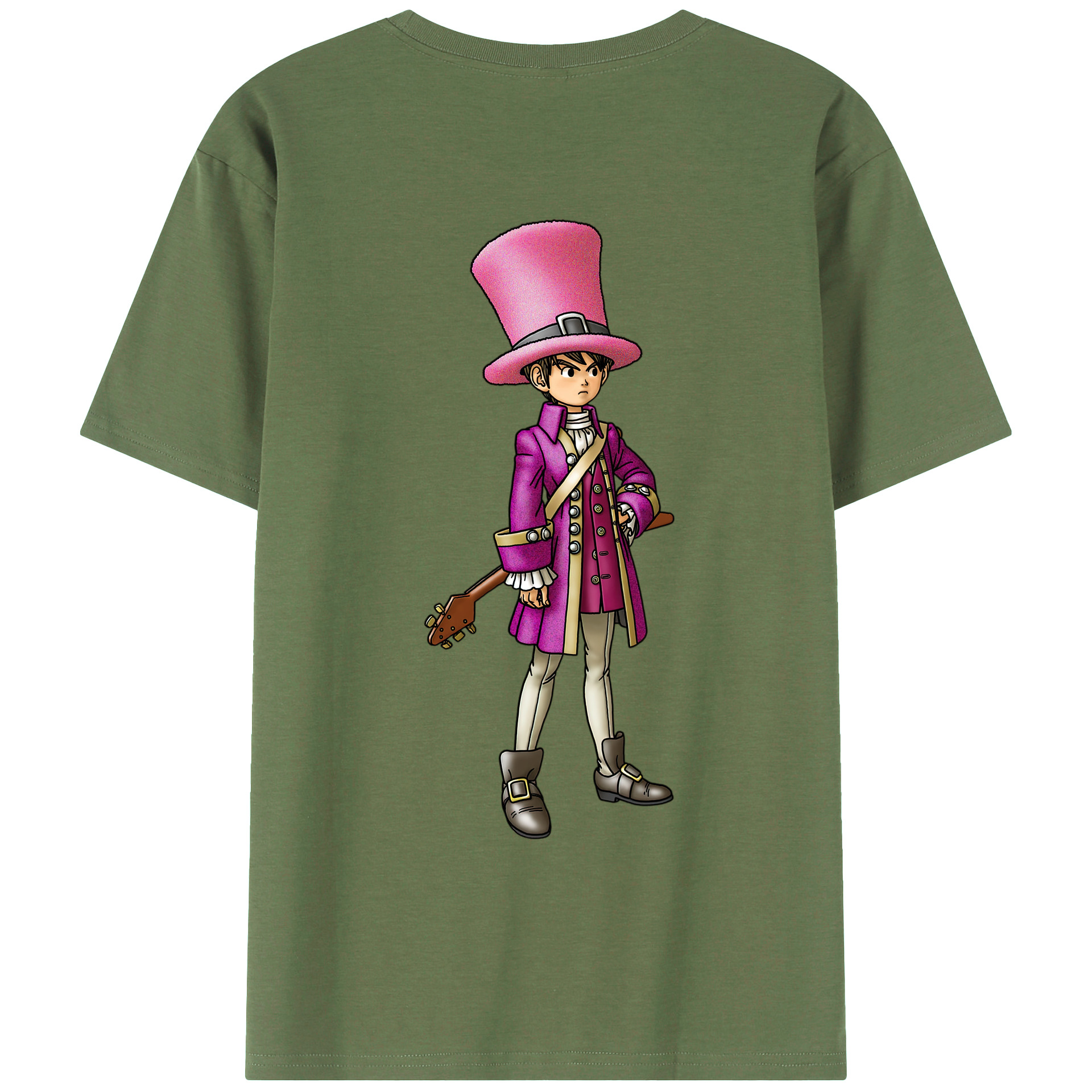 （画像用） ドラゴンクエスト Doragon Kuesuto Dragon Quest 綿100％ メンズ半袖Tシャツ（バックプリント） 通気性